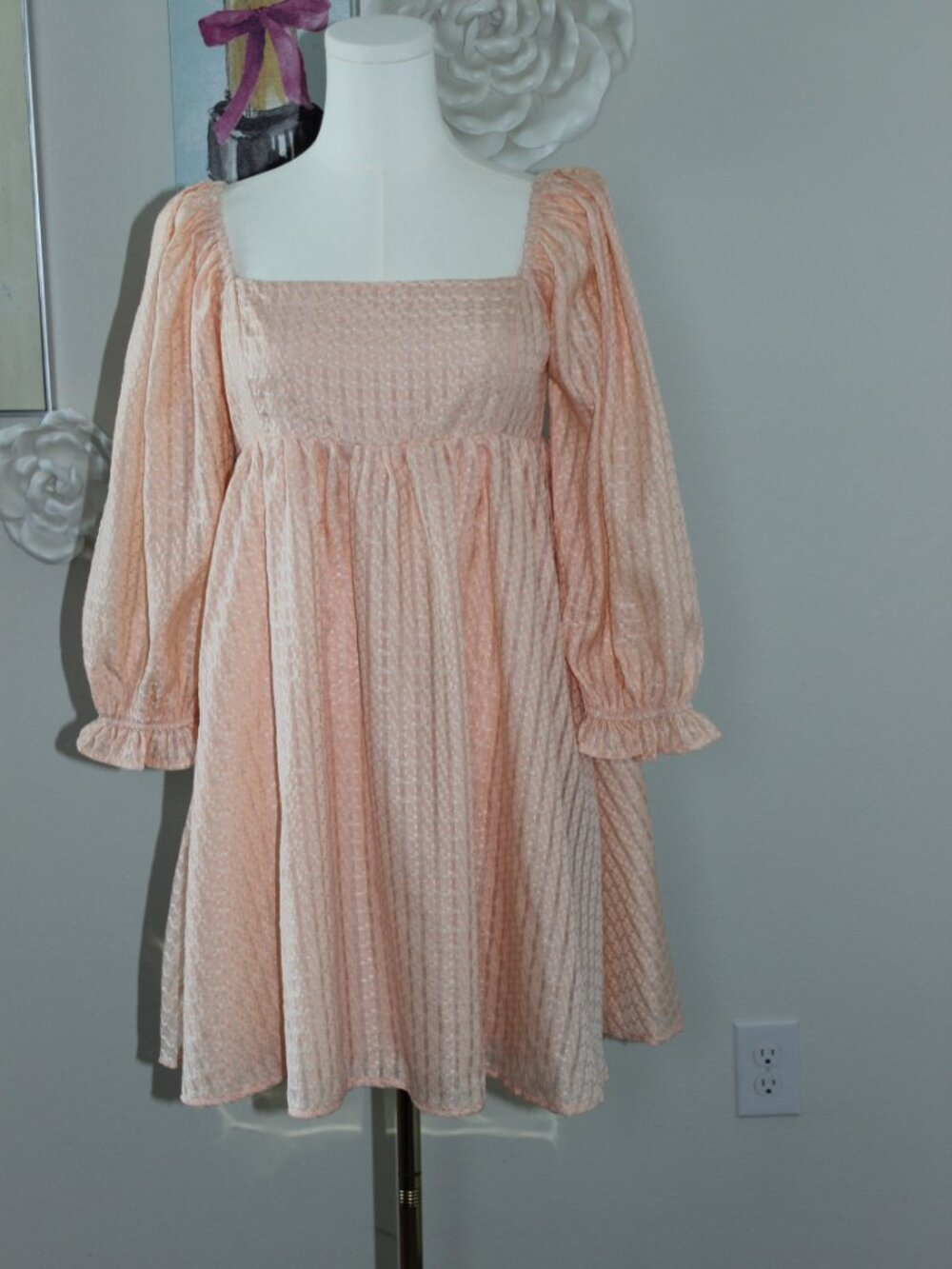 Textured Babydoll Dress